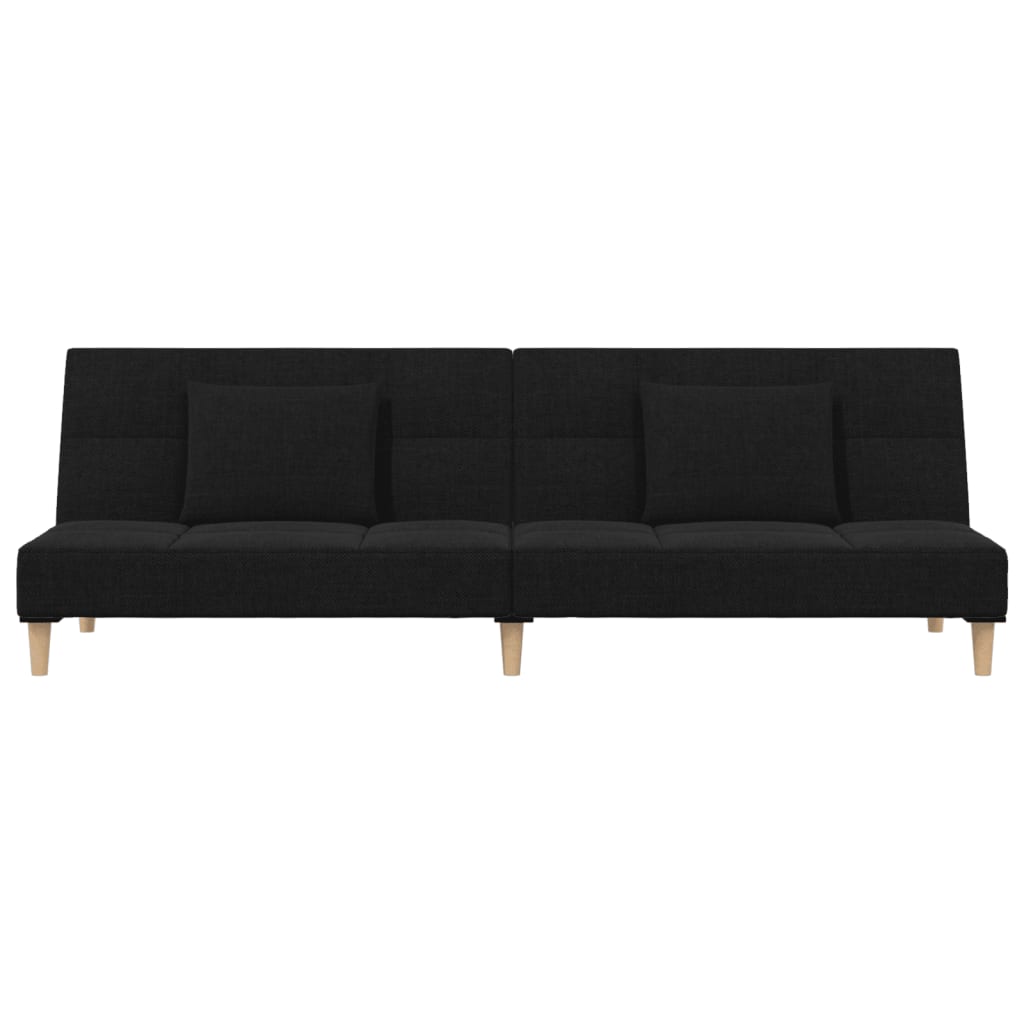 Slaapbank 2-zits met 2 kussens stof zwart is nu te koop bij PeponiXL, paradijselijk wonen!