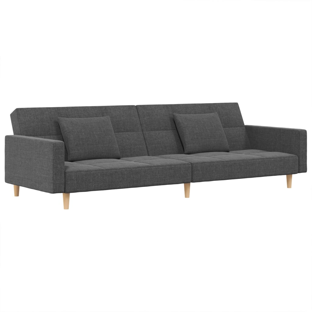 Slaapbank 2-zits met 2 kussens stof lichtgrijs is nu te koop bij PeponiXL, paradijselijk wonen!