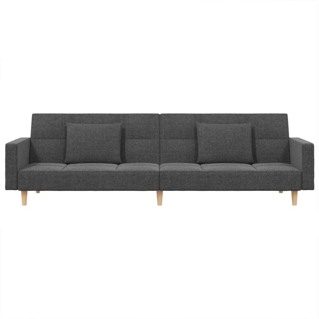Slaapbank 2-zits met 2 kussens stof lichtgrijs is nu te koop bij PeponiXL, paradijselijk wonen!