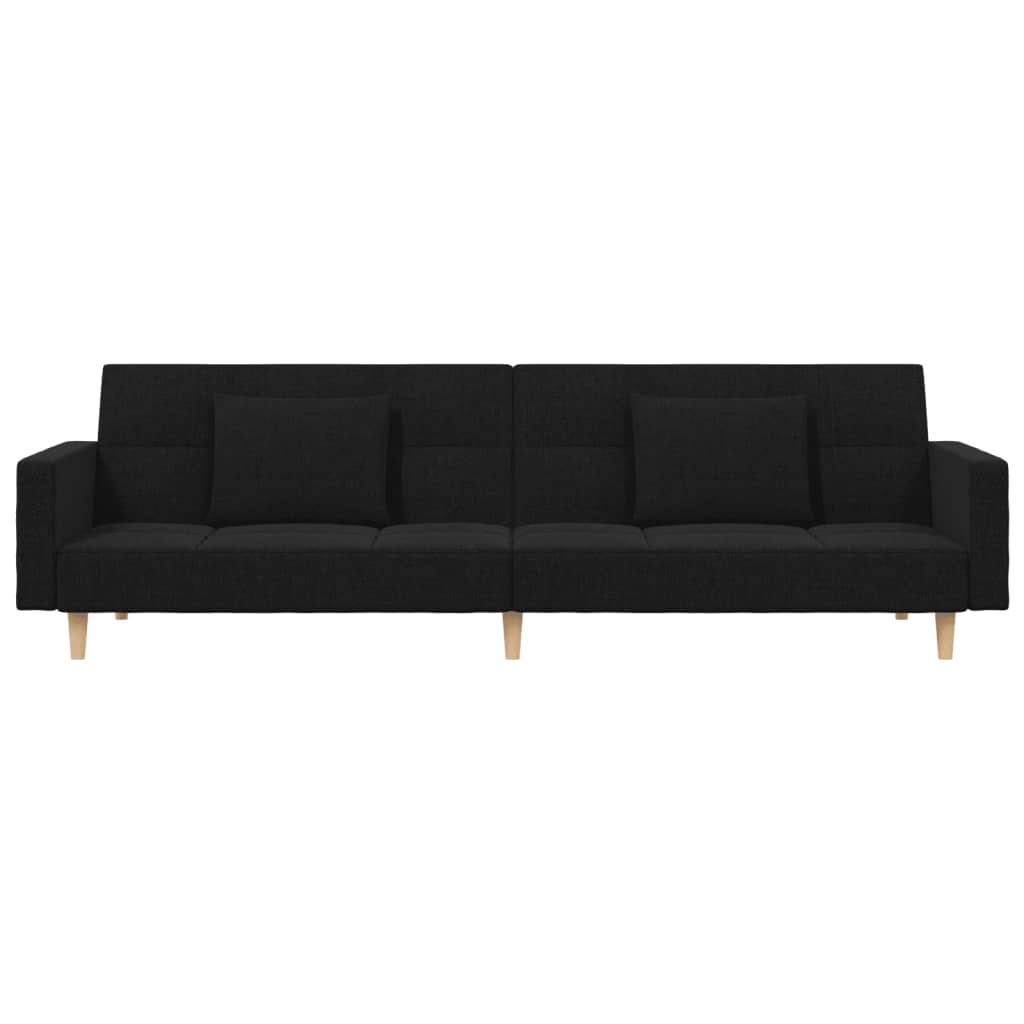 Slaapbank 2-zits met 2 kussens stof zwart is nu te koop bij PeponiXL, paradijselijk wonen!