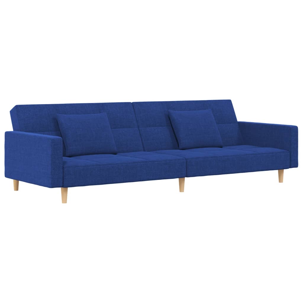 Slaapbank 2-zits met 2 kussens stof blauw is nu te koop bij PeponiXL, paradijselijk wonen!