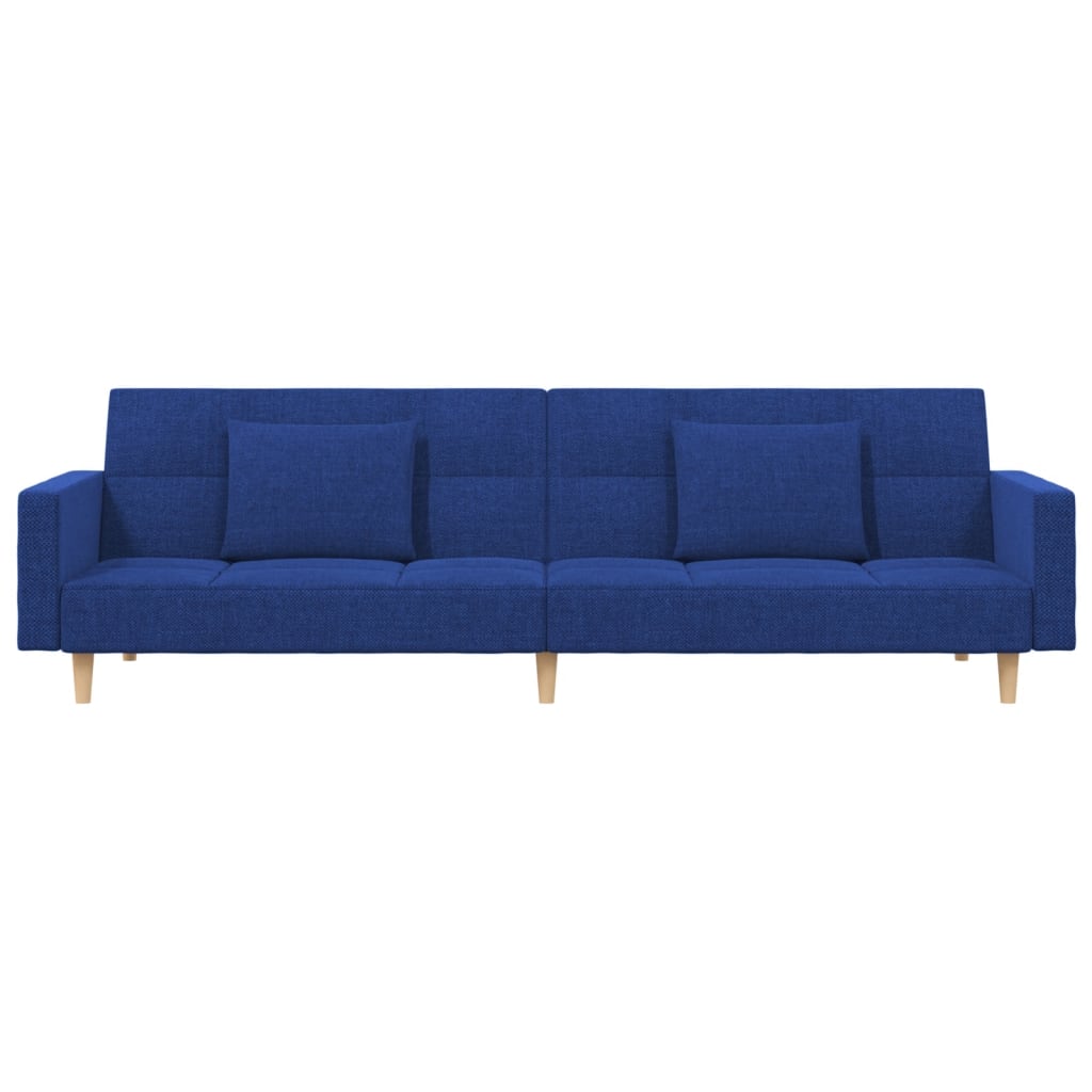 Slaapbank 2-zits met 2 kussens stof blauw is nu te koop bij PeponiXL, paradijselijk wonen!