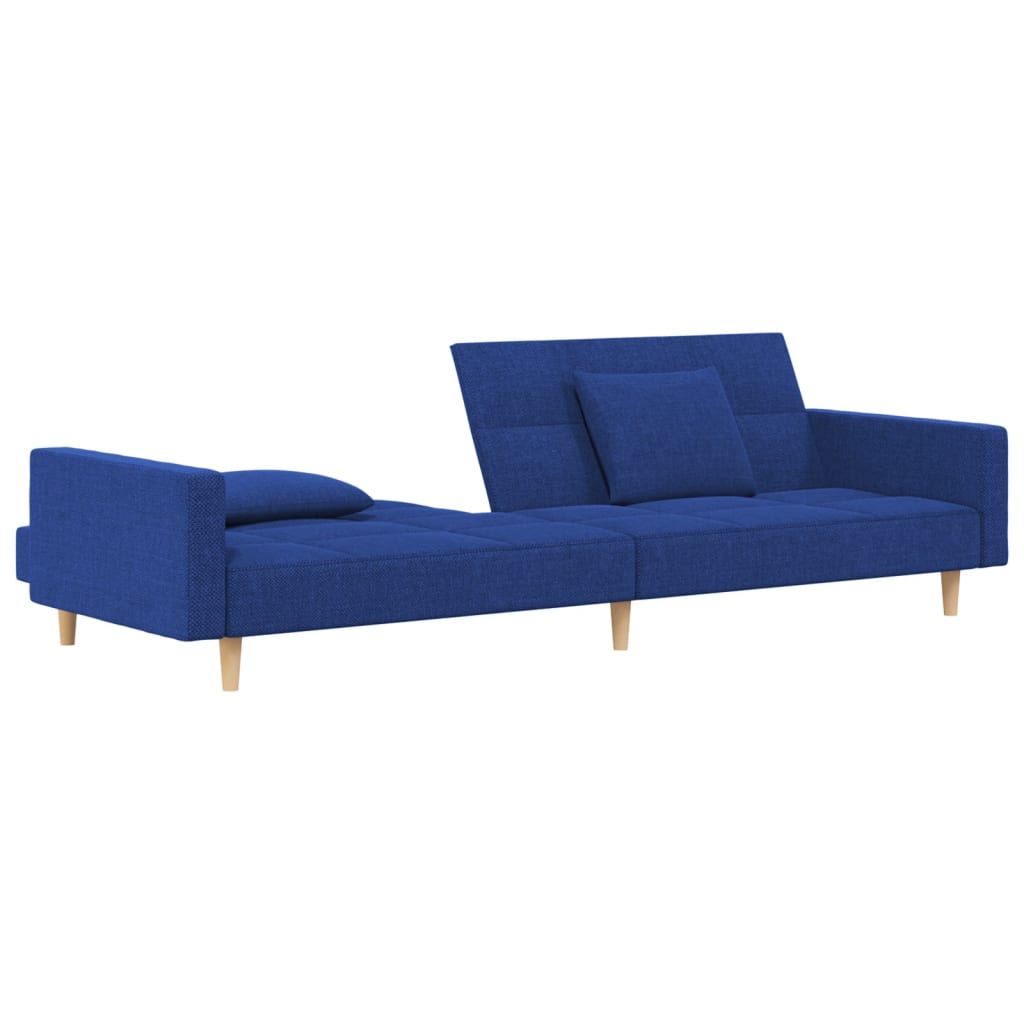 Slaapbank 2-zits met 2 kussens stof blauw is nu te koop bij PeponiXL, paradijselijk wonen!
