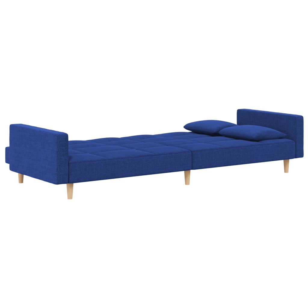 Slaapbank 2-zits met 2 kussens stof blauw is nu te koop bij PeponiXL, paradijselijk wonen!