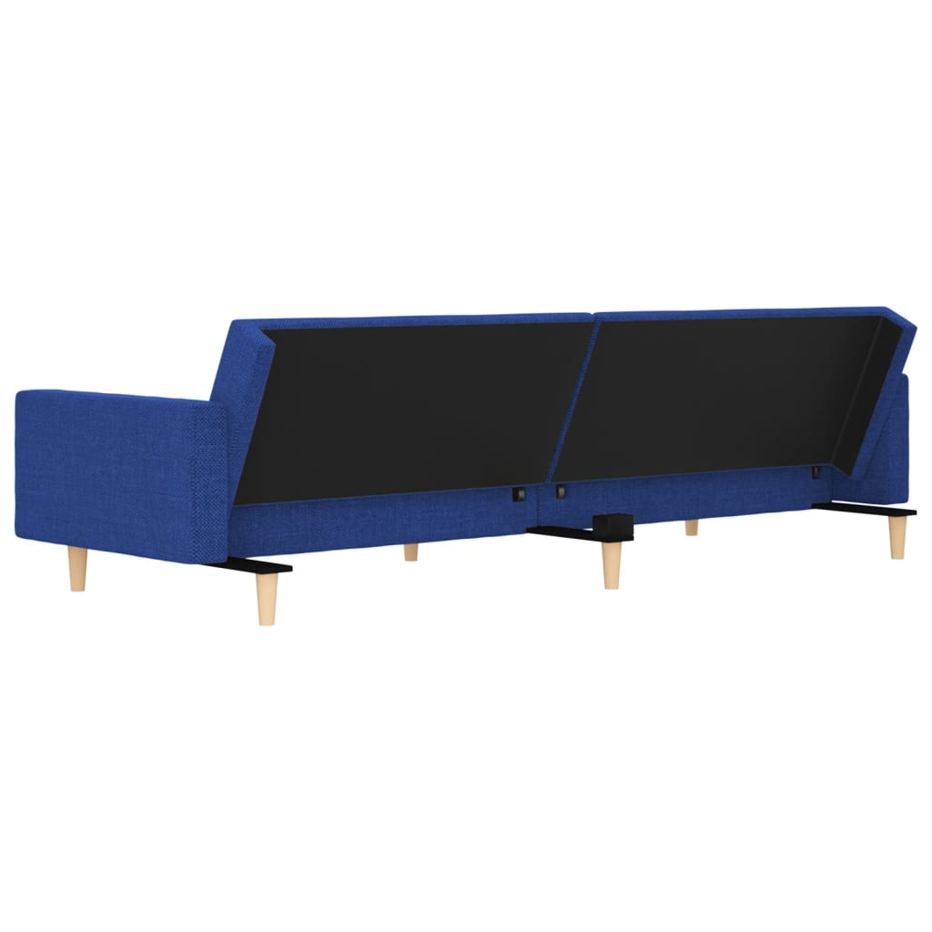 Slaapbank 2-zits met 2 kussens stof blauw is nu te koop bij PeponiXL, paradijselijk wonen!
