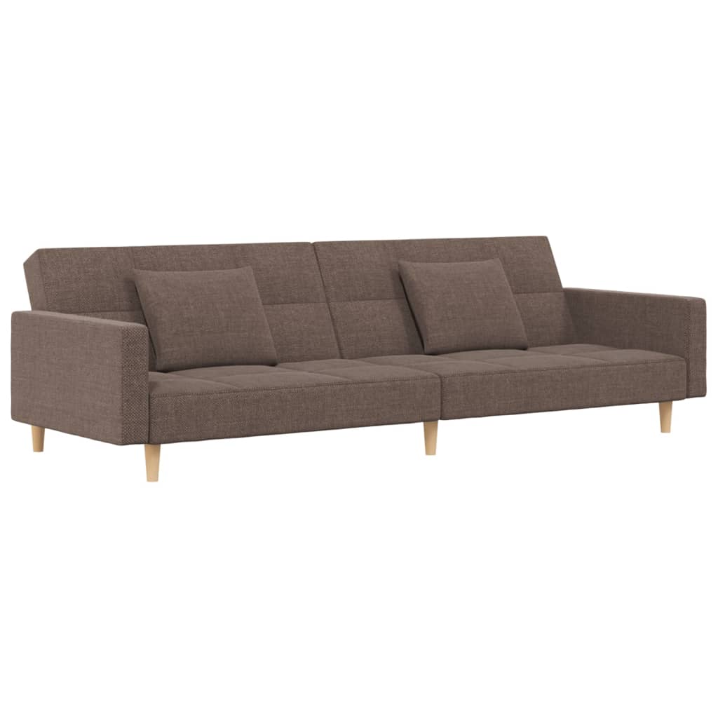 Slaapbank 2-zits met 2 kussens stof taupe is nu te koop bij PeponiXL, paradijselijk wonen!