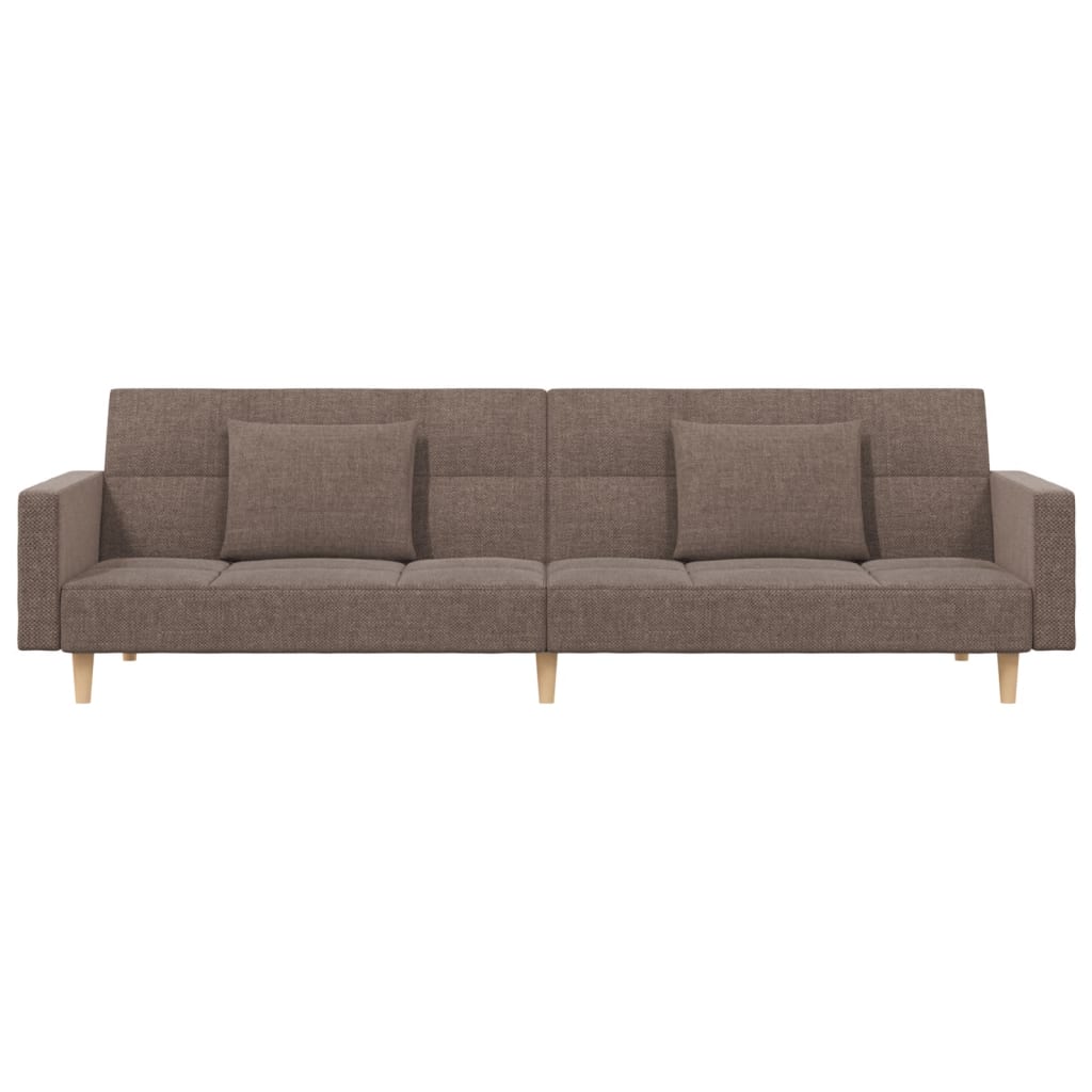 Slaapbank 2-zits met 2 kussens stof taupe is nu te koop bij PeponiXL, paradijselijk wonen!