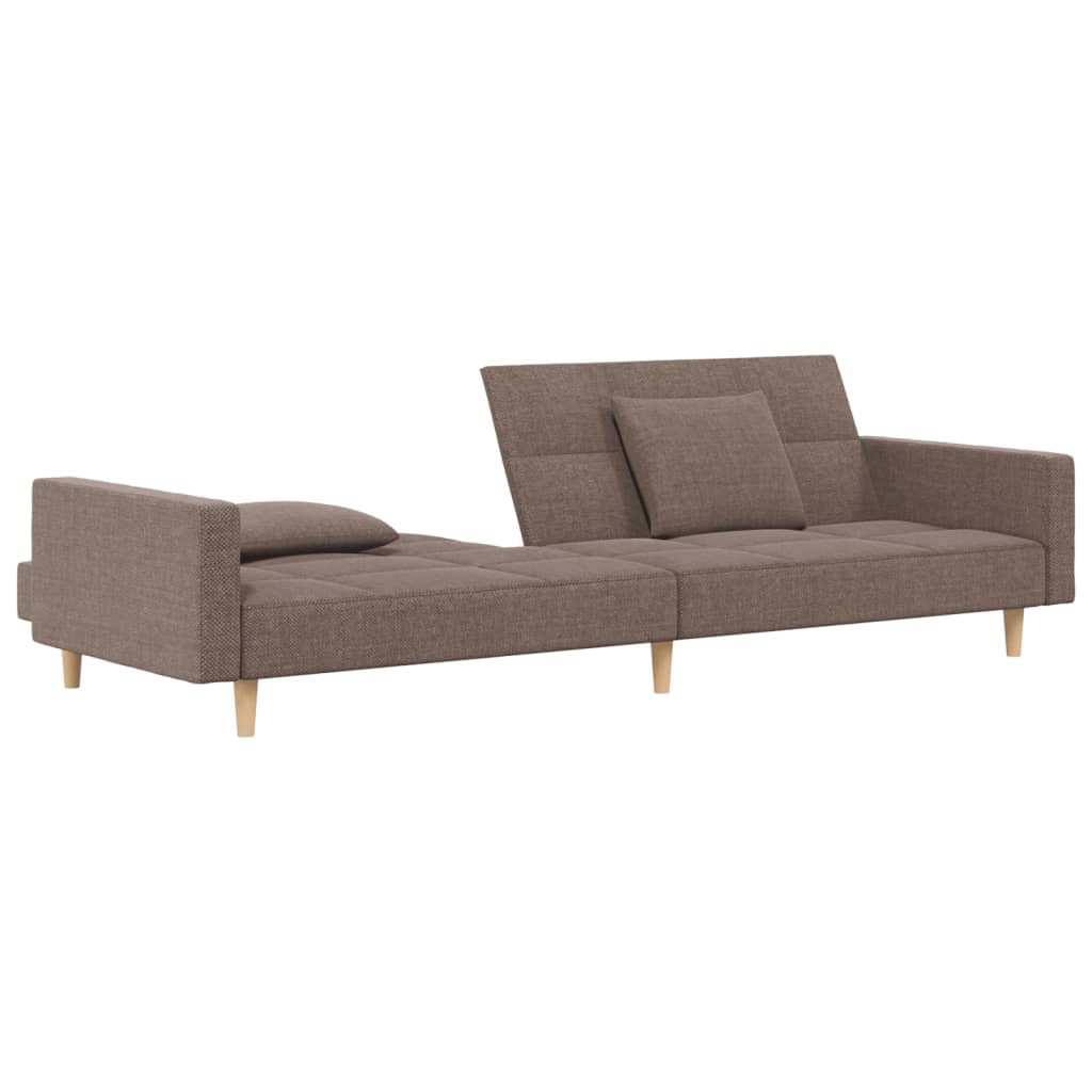 Slaapbank 2-zits met 2 kussens stof taupe is nu te koop bij PeponiXL, paradijselijk wonen!