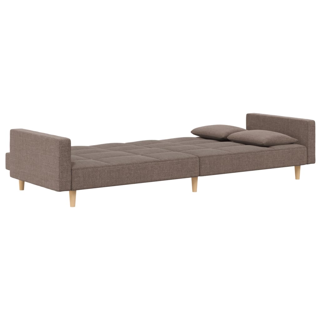 Slaapbank 2-zits met 2 kussens stof taupe is nu te koop bij PeponiXL, paradijselijk wonen!