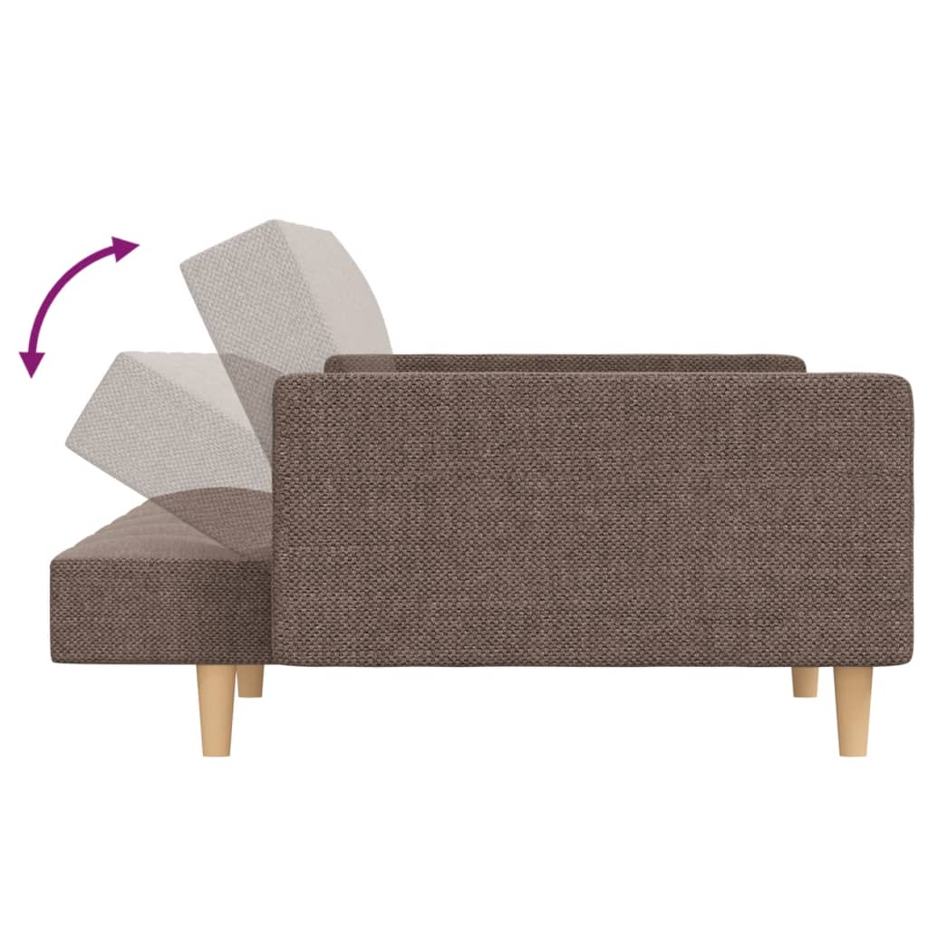 Slaapbank 2-zits met 2 kussens stof taupe is nu te koop bij PeponiXL, paradijselijk wonen!