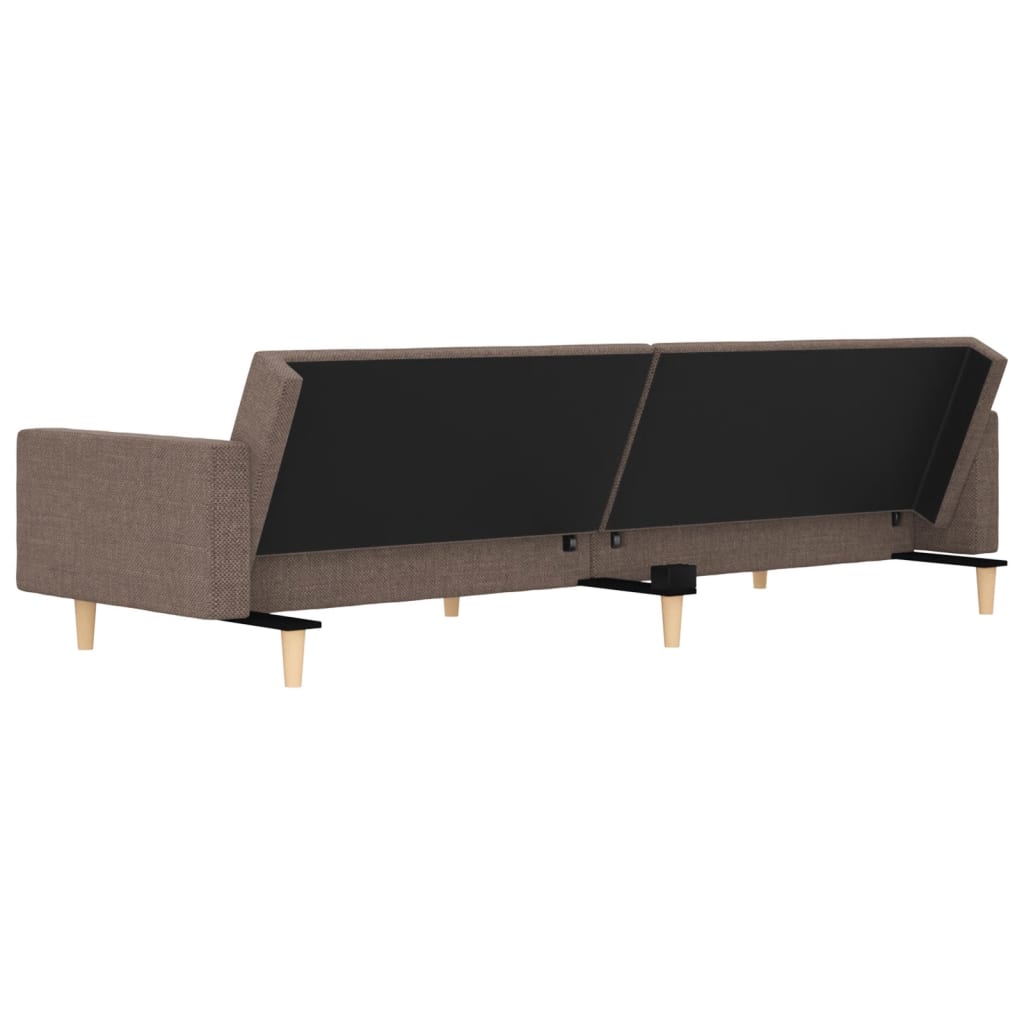 Slaapbank 2-zits met 2 kussens stof taupe is nu te koop bij PeponiXL, paradijselijk wonen!