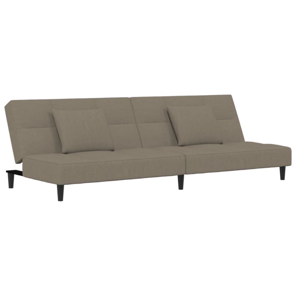 Slaapbank 2-zits met 2 kussens fluweel lichtgrijs is nu te koop bij PeponiXL, paradijselijk wonen!