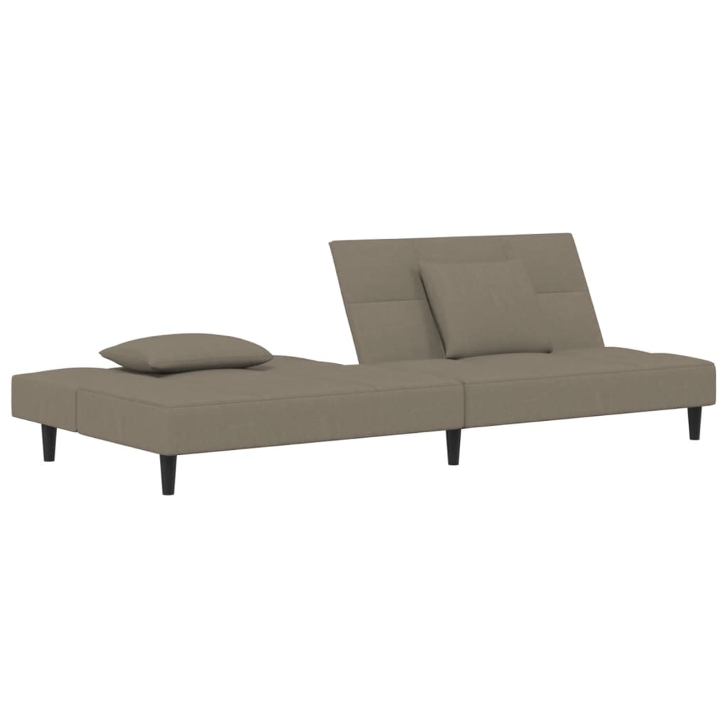Slaapbank 2-zits met 2 kussens fluweel lichtgrijs is nu te koop bij PeponiXL, paradijselijk wonen!