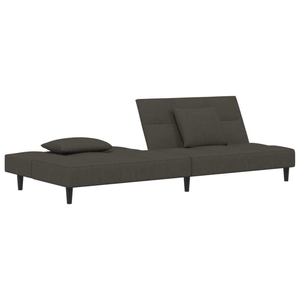 Slaapbank 2-zits met 2 kussens fluweel donkergrijs is nu te koop bij PeponiXL, paradijselijk wonen!