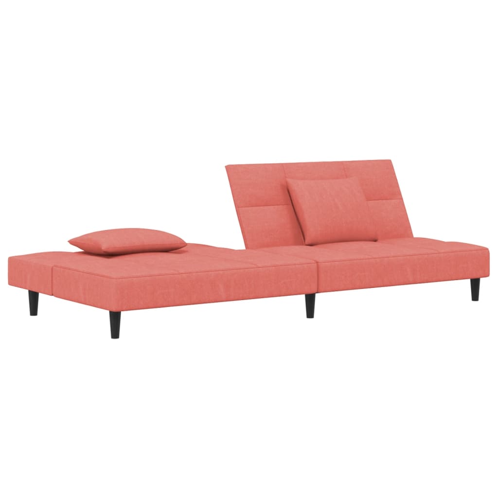 Slaapbank 2-zits met 2 kussens fluweel roze is nu te koop bij PeponiXL, paradijselijk wonen!