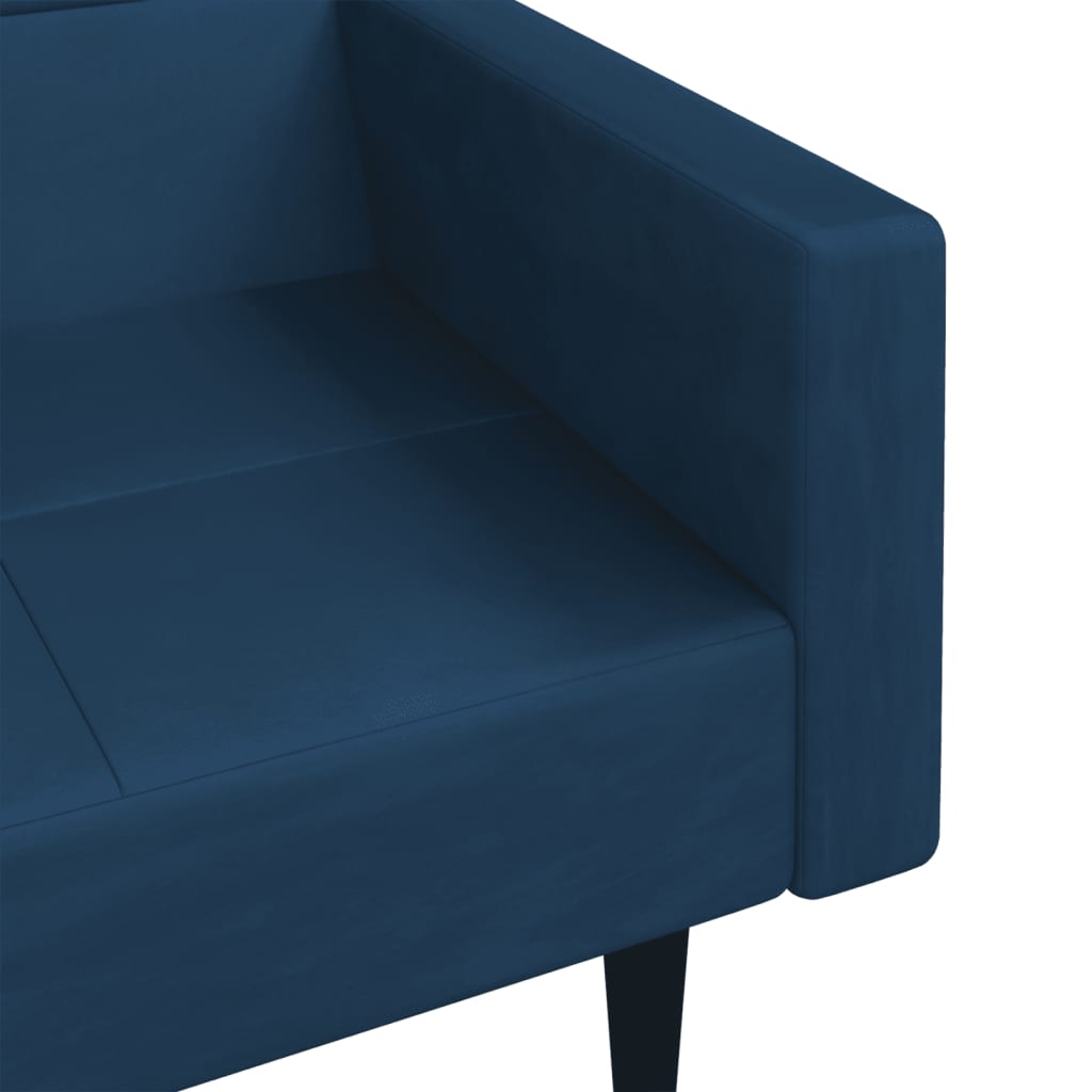 Slaapbank 2-zits met 2 kussens fluweel blauw is nu te koop bij PeponiXL, paradijselijk wonen!