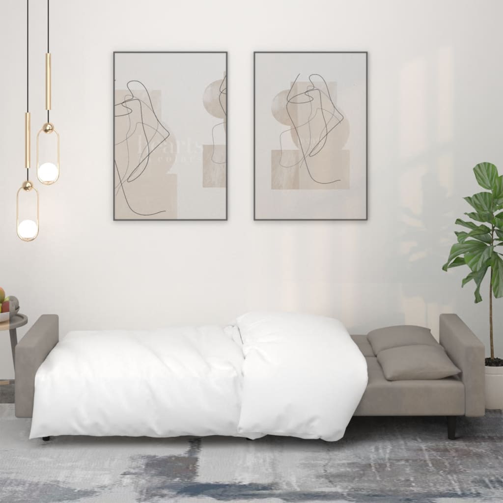 Slaapbank 2-zits met 2 kussens fluweel lichtgrijs is nu te koop bij PeponiXL, paradijselijk wonen!