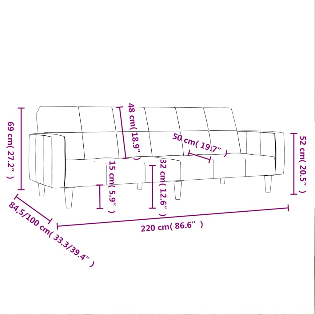 Slaapbank 2-zits stof is nu te koop bij PeponiXL, paradijselijk wonen!