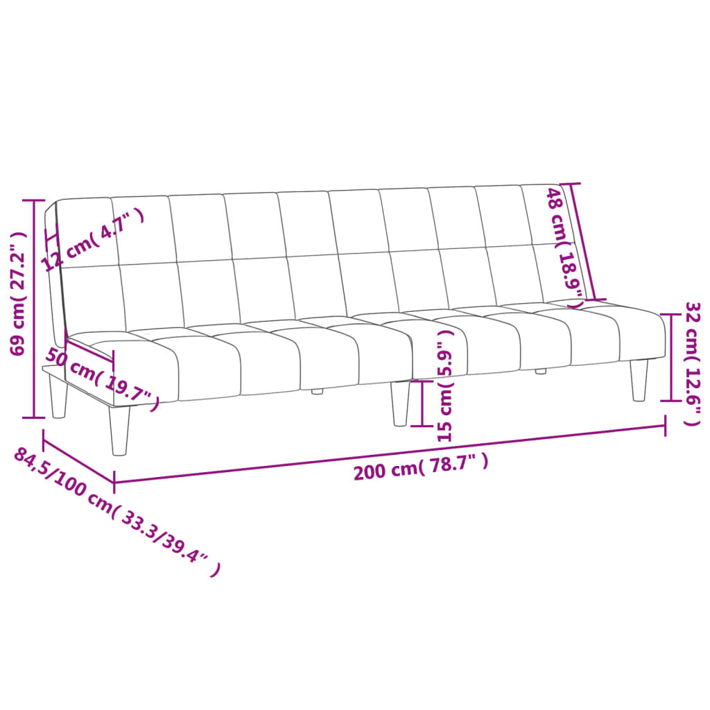 Slaapbank 2-zits stof donkergrijs is nu te koop bij PeponiXL, paradijselijk wonen!