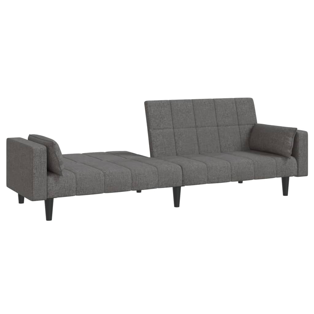 Slaapbank 2-zits met 2 kussens stof lichtgrijs is nu te koop bij PeponiXL, paradijselijk wonen!