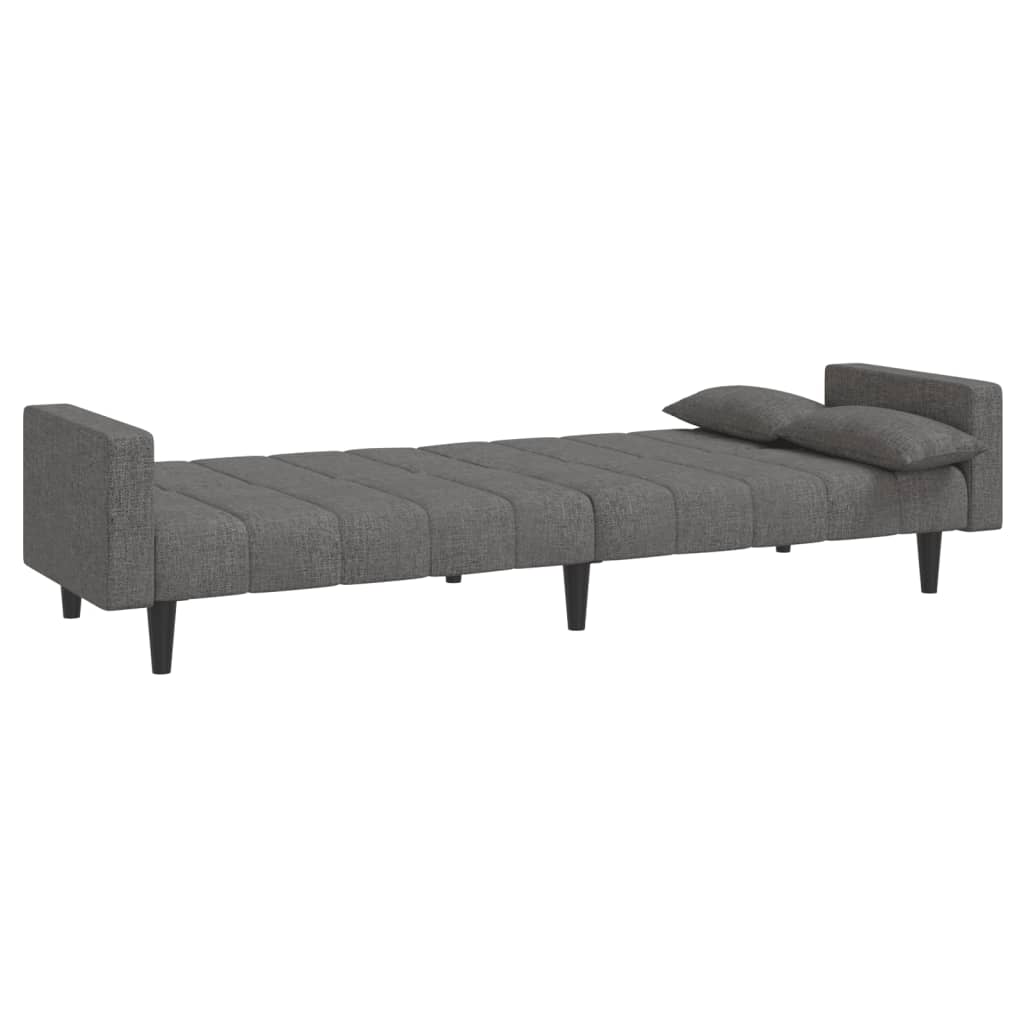 Slaapbank 2-zits met 2 kussens stof lichtgrijs is nu te koop bij PeponiXL, paradijselijk wonen!