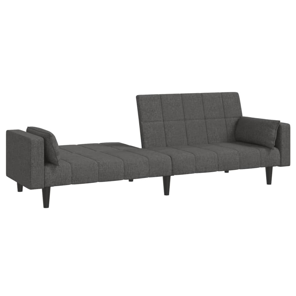 Slaapbank 2-zits met 2 kussens stof donkergrijs is nu te koop bij PeponiXL, paradijselijk wonen!