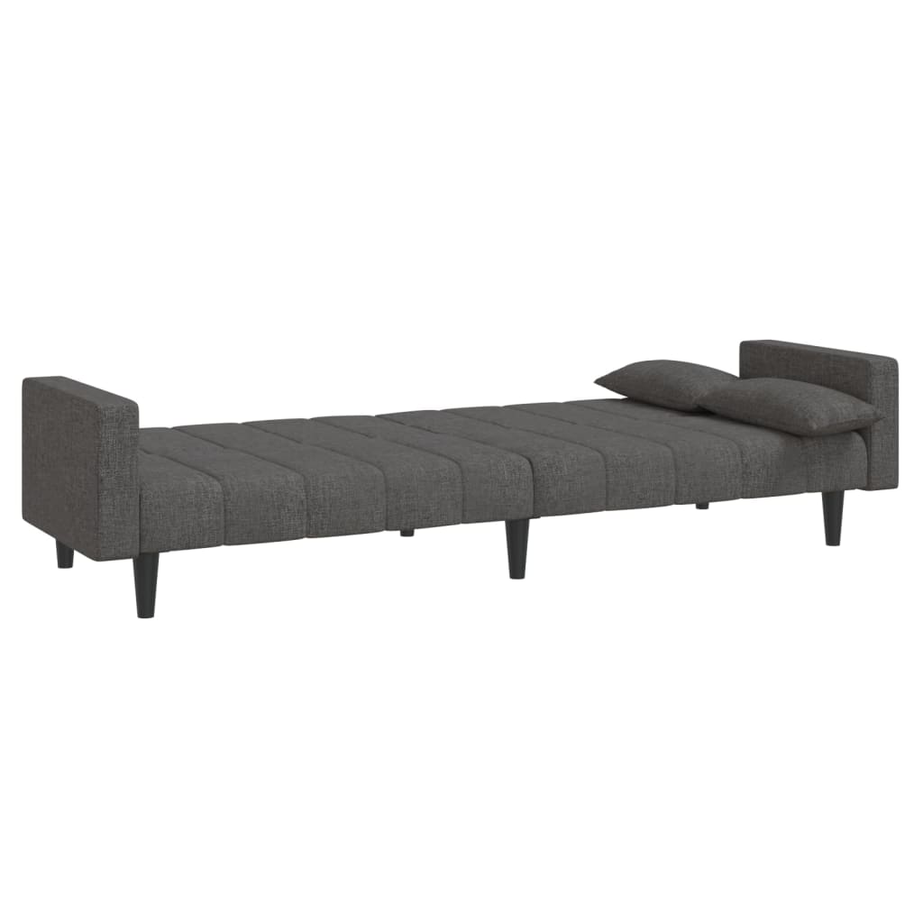Slaapbank 2-zits met 2 kussens stof donkergrijs is nu te koop bij PeponiXL, paradijselijk wonen!