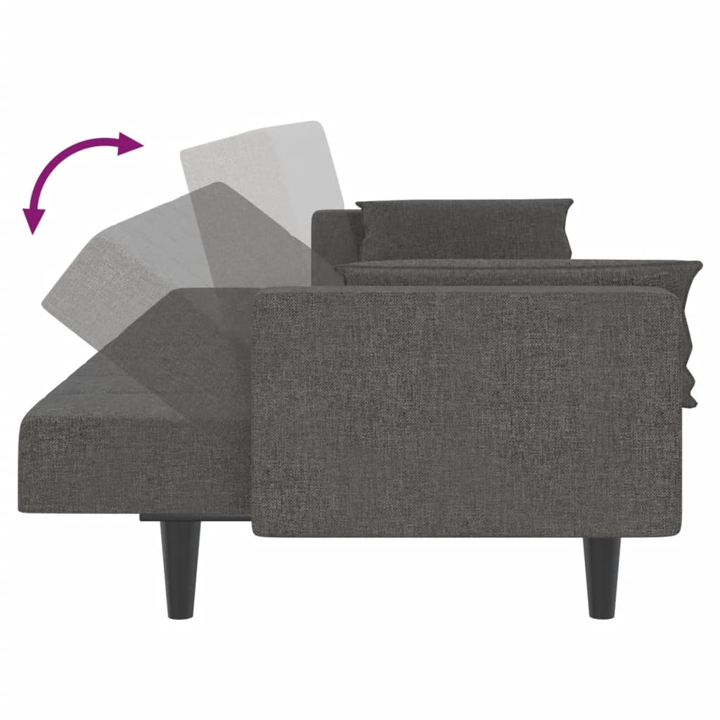Slaapbank 2-zits met 2 kussens stof donkergrijs is nu te koop bij PeponiXL, paradijselijk wonen!