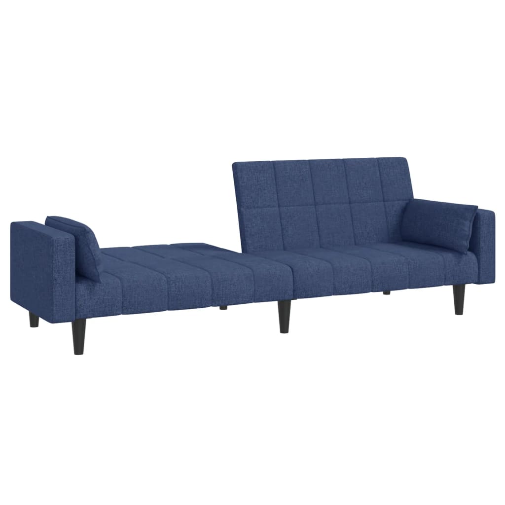 Slaapbank 2-zits met 2 kussens stof blauw is nu te koop bij PeponiXL, paradijselijk wonen!