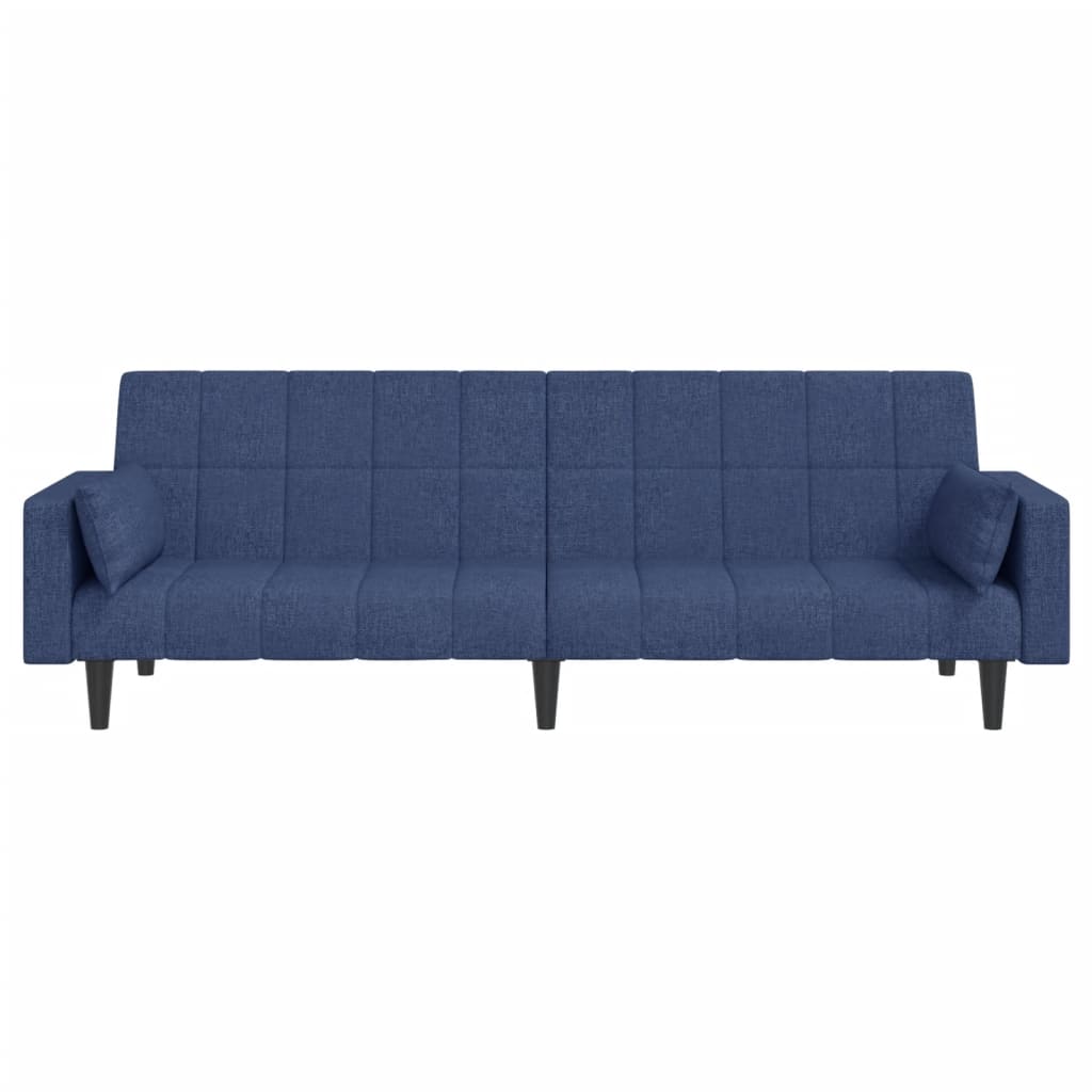 Slaapbank 2-zits met 2 kussens stof blauw is nu te koop bij PeponiXL, paradijselijk wonen!