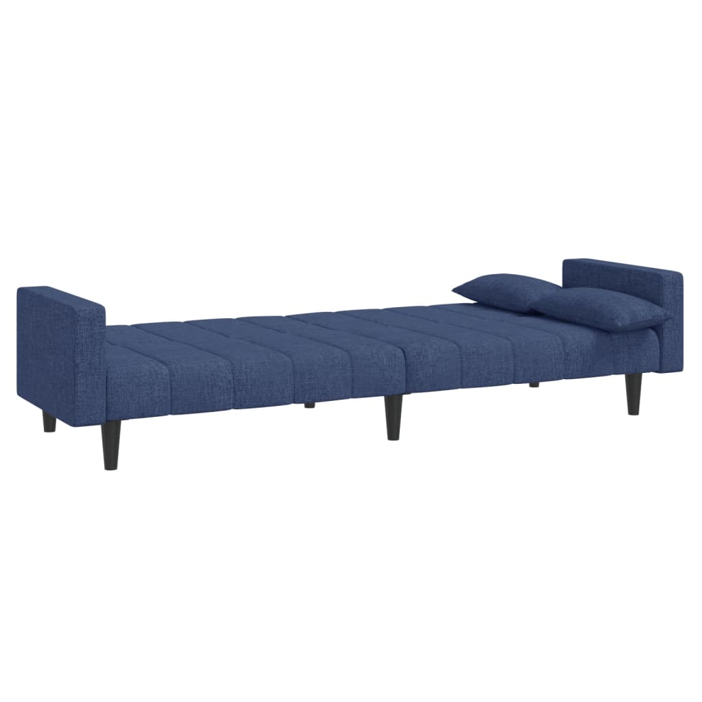 Slaapbank 2-zits met 2 kussens stof blauw is nu te koop bij PeponiXL, paradijselijk wonen!