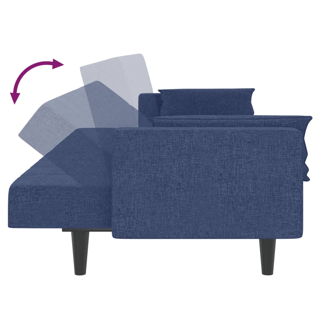 Slaapbank 2-zits met 2 kussens stof blauw is nu te koop bij PeponiXL, paradijselijk wonen!