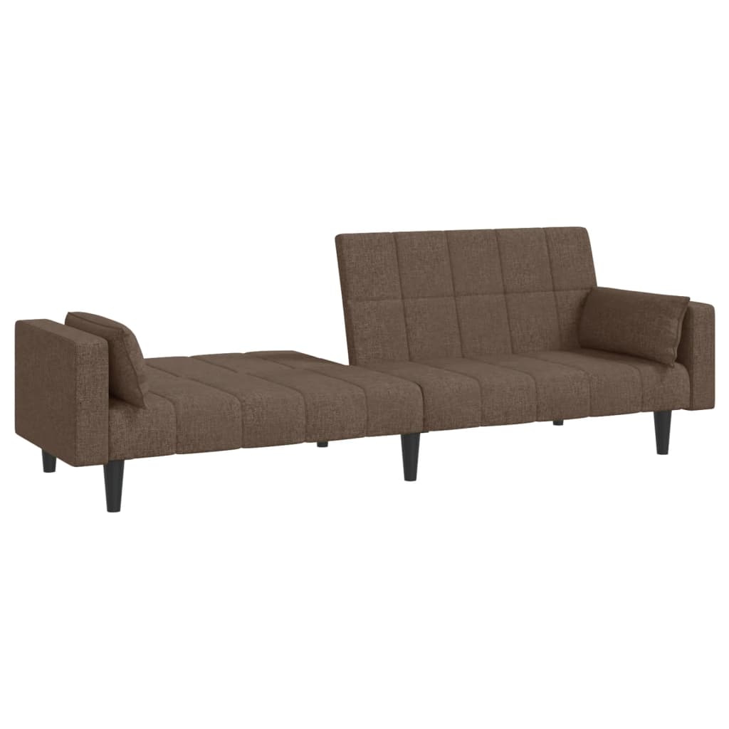 Slaapbank 2-zits met 2 kussens stof taupe is nu te koop bij PeponiXL, paradijselijk wonen!