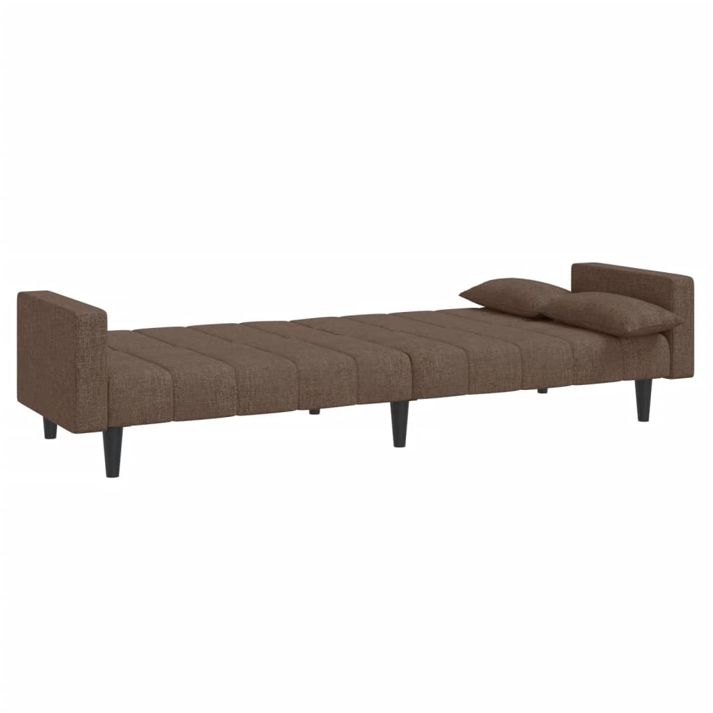 Slaapbank 2-zits met 2 kussens stof taupe is nu te koop bij PeponiXL, paradijselijk wonen!