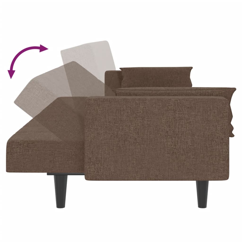 Slaapbank 2-zits met 2 kussens stof taupe is nu te koop bij PeponiXL, paradijselijk wonen!