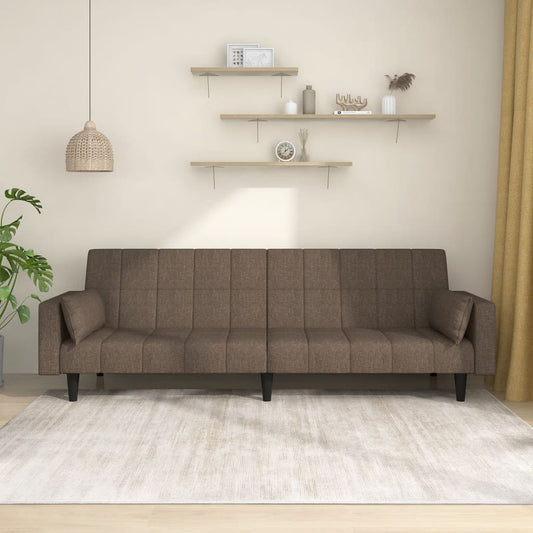 Slaapbank 2-zits met 2 kussens stof taupe is nu te koop bij PeponiXL, paradijselijk wonen!