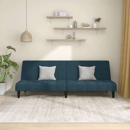 Slaapbank 2-zits fluweel blauw is nu te koop bij PeponiXL, paradijselijk wonen!