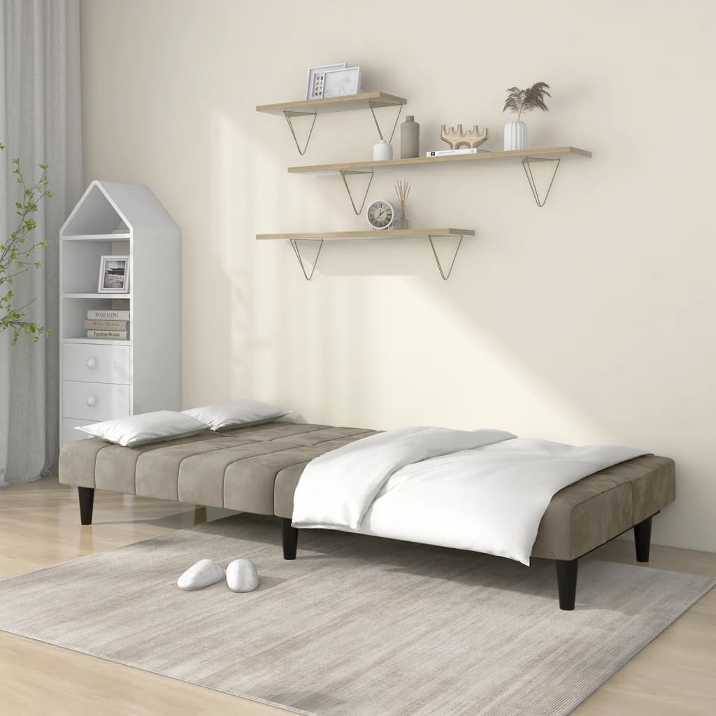 Slaapbank 2-zits fluweel lichtgrijs is nu te koop bij PeponiXL, paradijselijk wonen!