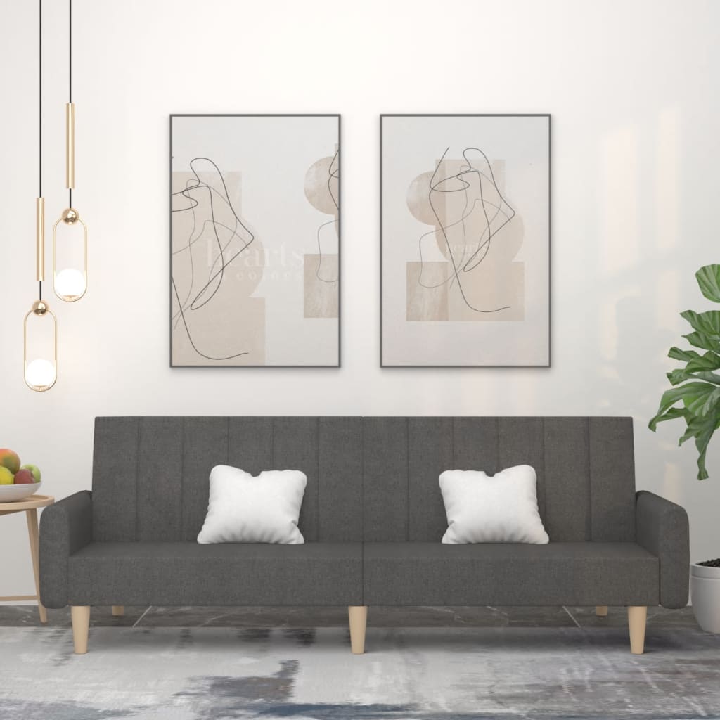Slaapbank 2-zits stof donkergrijs is nu te koop bij PeponiXL, paradijselijk wonen!