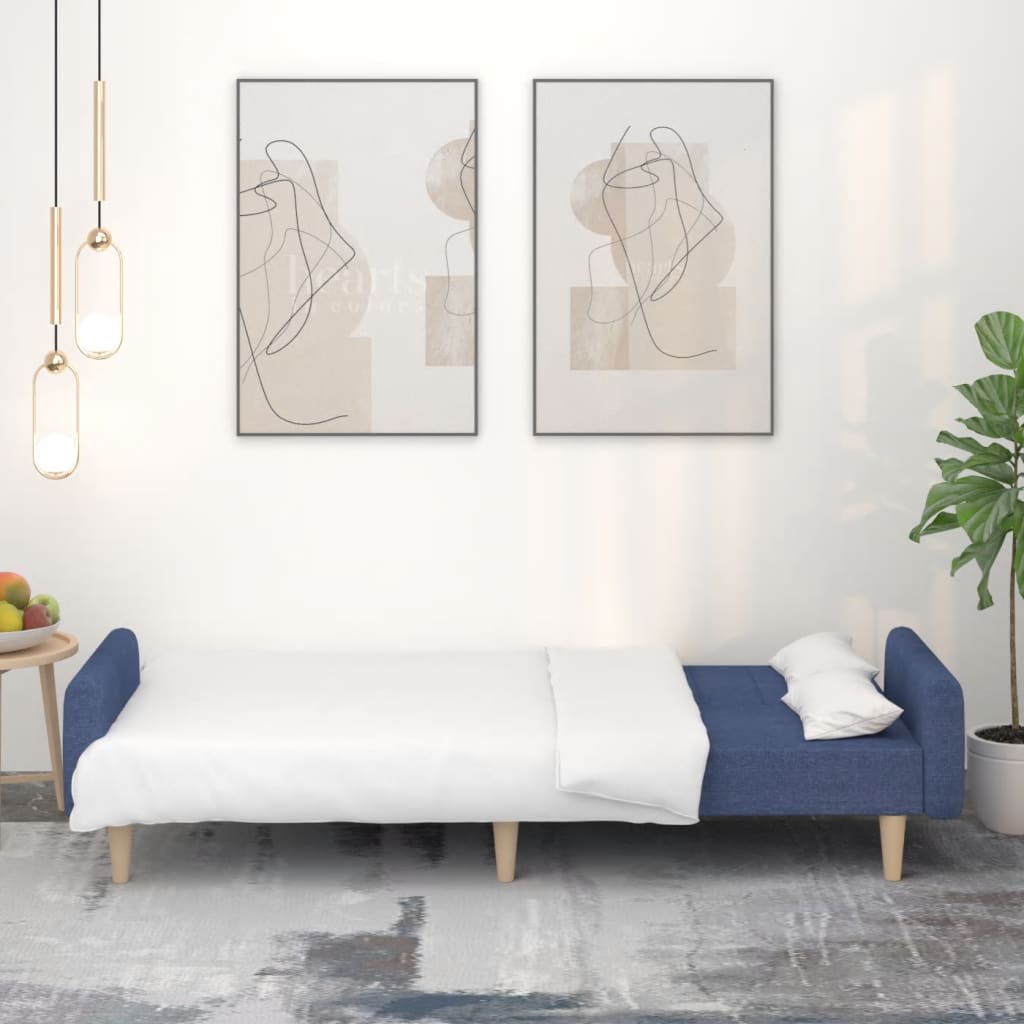 Slaapbank 2-zits stof blauw is nu te koop bij PeponiXL, paradijselijk wonen!