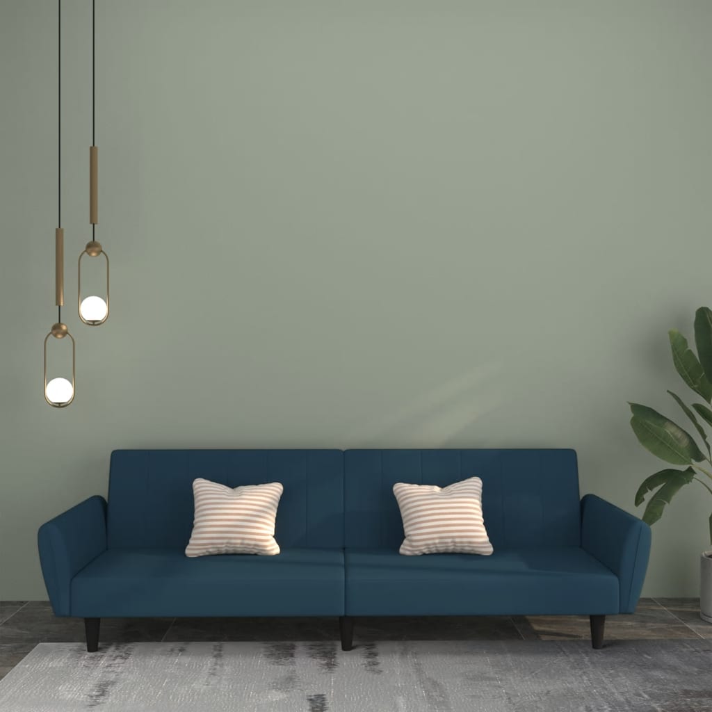 Slaapbank 2-zits fluweel blauw is nu te koop bij PeponiXL, paradijselijk wonen!