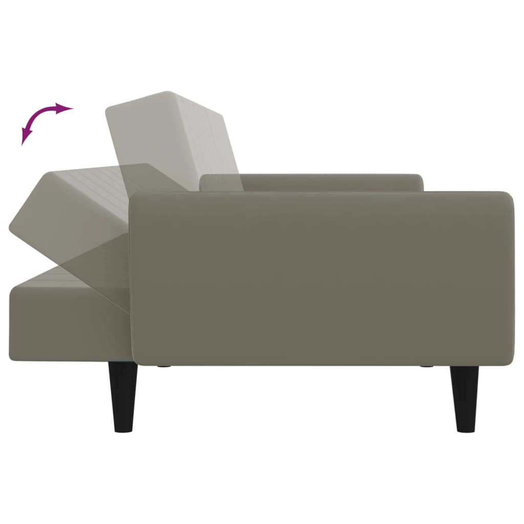 Slaapbank 2-zits fluweel lichtgrijs is nu te koop bij PeponiXL, paradijselijk wonen!