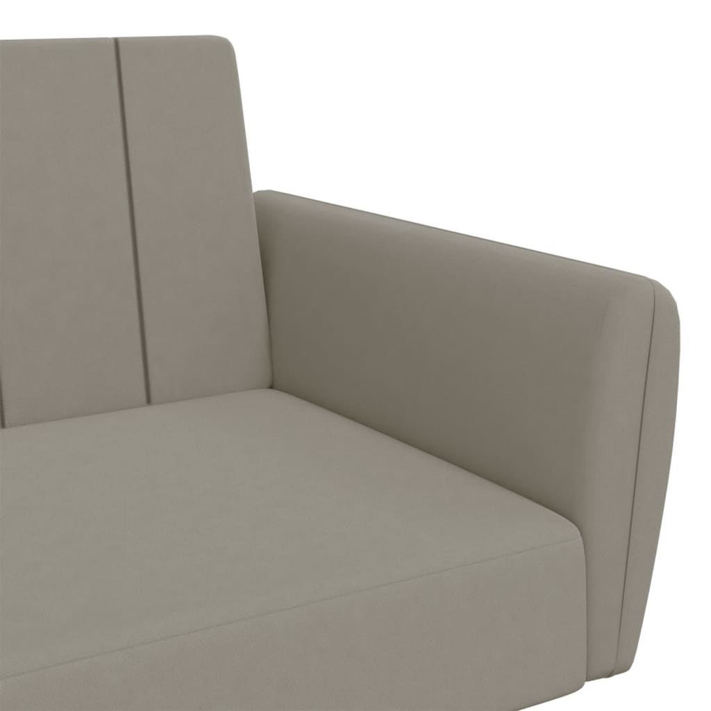 Slaapbank 2-zits fluweel lichtgrijs is nu te koop bij PeponiXL, paradijselijk wonen!