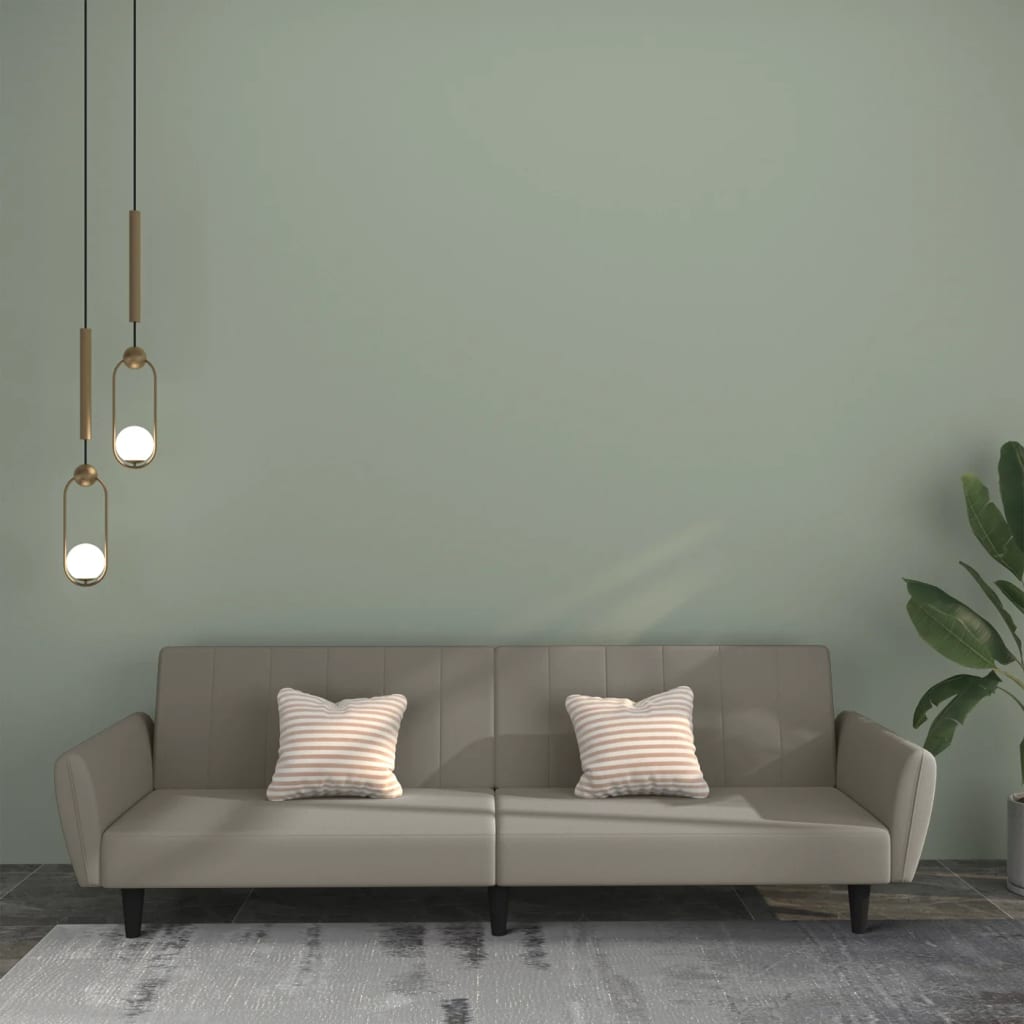Slaapbank 2-zits fluweel lichtgrijs is nu te koop bij PeponiXL, paradijselijk wonen!