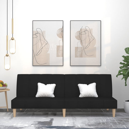 Slaapbank 2-zits stof zwart is nu te koop bij PeponiXL, paradijselijk wonen!