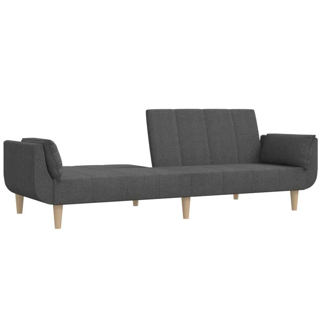 Slaapbank 2-zits met 2 kussens stof donkergrijs is nu te koop bij PeponiXL, paradijselijk wonen!