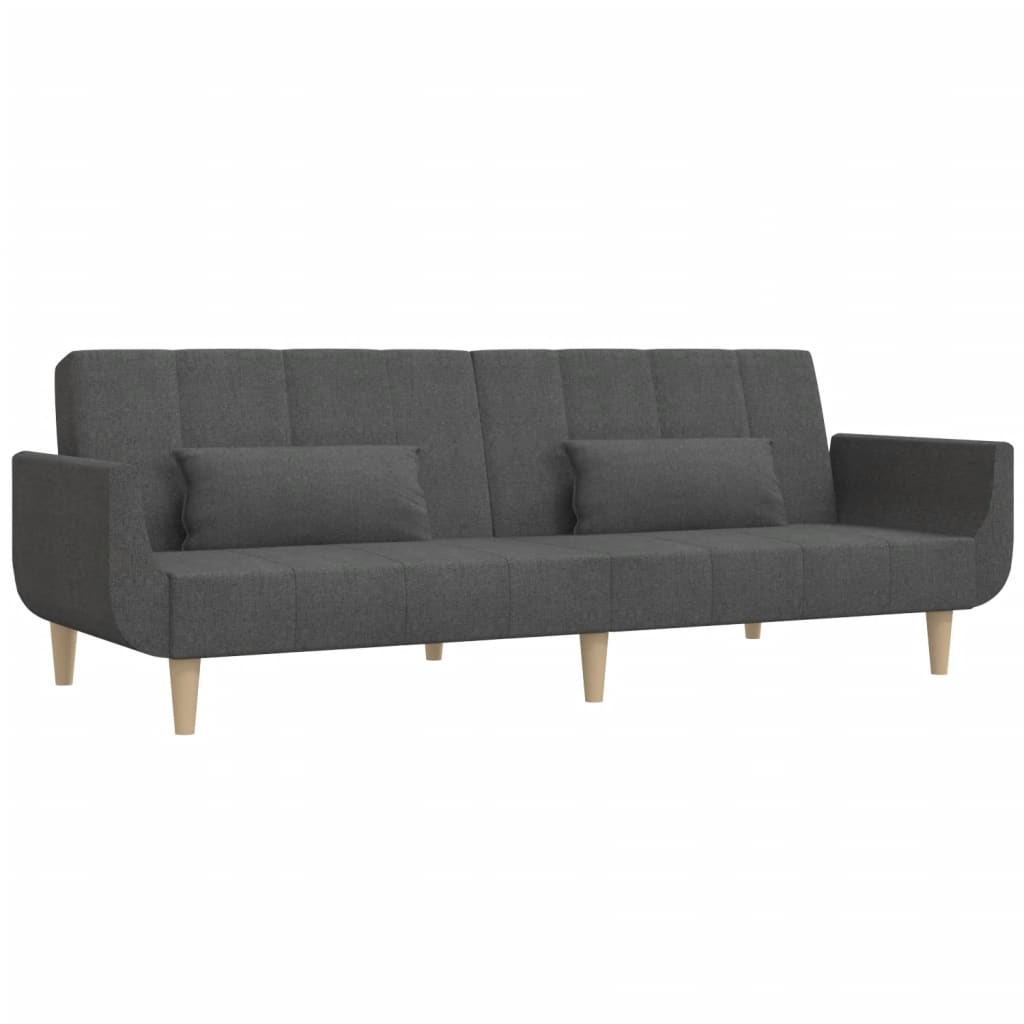 Slaapbank 2-zits met 2 kussens stof donkergrijs is nu te koop bij PeponiXL, paradijselijk wonen!
