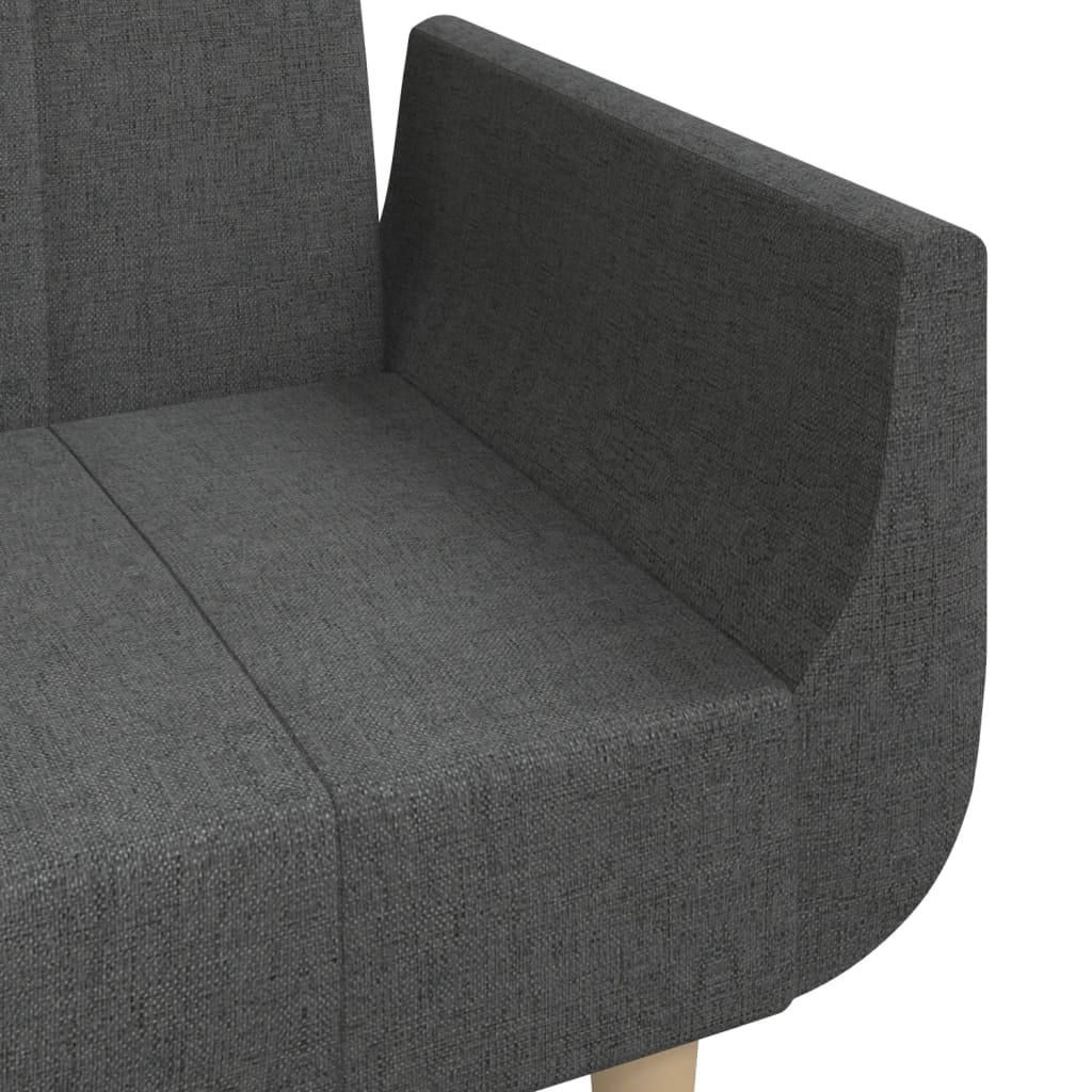 Slaapbank 2-zits met 2 kussens stof donkergrijs is nu te koop bij PeponiXL, paradijselijk wonen!