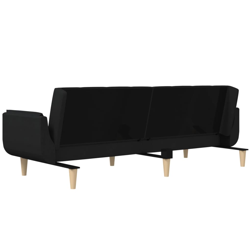 Slaapbank 2-zits met 2 kussens stof zwart is nu te koop bij PeponiXL, paradijselijk wonen!