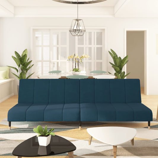 Slaapbank 2-zits fluweel blauw is nu te koop bij PeponiXL, paradijselijk wonen!